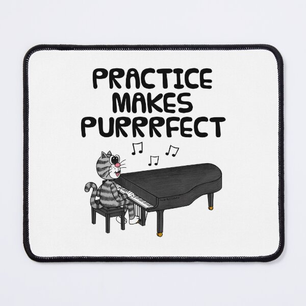 Item preview, Cat Playing Grand Piano, Practice Makes Purrrfect, Pianist Musician designed and sold by doodlerob.
