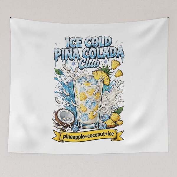 Item preview, Ice Cold Pina Colada Club - Pineapple Coconut Ice Cocktail Art designed and sold by Neurospicy Trolls.