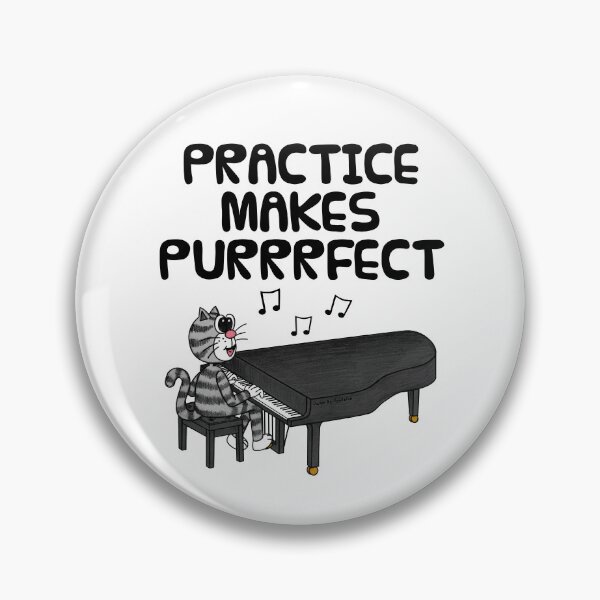Item preview, Cat Playing Grand Piano, Practice Makes Purrrfect, Pianist Musician designed and sold by doodlerob.