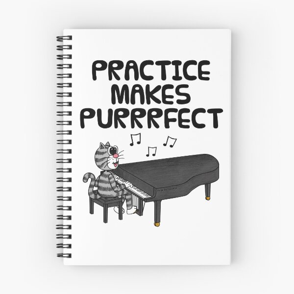 Item preview, Cat Playing Grand Piano, Practice Makes Purrrfect, Pianist Musician designed and sold by doodlerob.