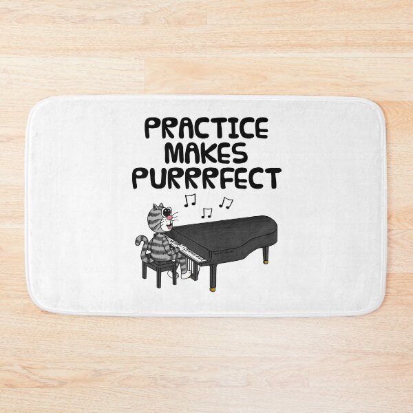 Item preview, Cat Playing Grand Piano, Practice Makes Purrrfect, Pianist Musician designed and sold by doodlerob.