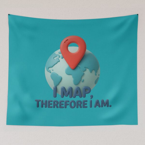 Item preview, I Map Therefore I Am Funny GIS Cartography Globe Art designed and sold by MarCinu Art.