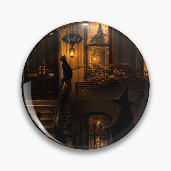 Item preview, Witchy Black Cat House | Gothic Halloween Cat & Magical Night Aesthetic designed and sold by AbstractAuraArt.