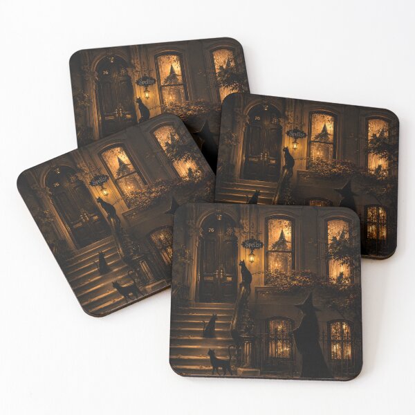 Item preview, Witchy Black Cat House | Gothic Halloween Cat & Magical Night Aesthetic designed and sold by AbstractAuraArt.