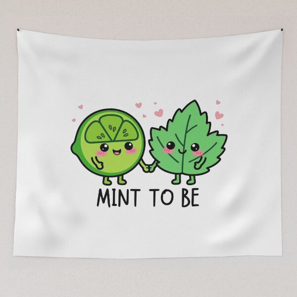 Item preview, Mint To Be - Cute Lime and Mint Kawaii Couple Holding Hands designed and sold by Neurospicy Trolls.