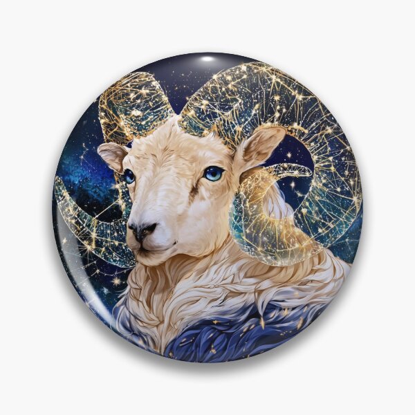 Artikelvorschau, Sternzeichen Widder (Ram) Astrologie Himmelskonstellation Gold Marine PNG entworfen und verkauft von MythicMood.