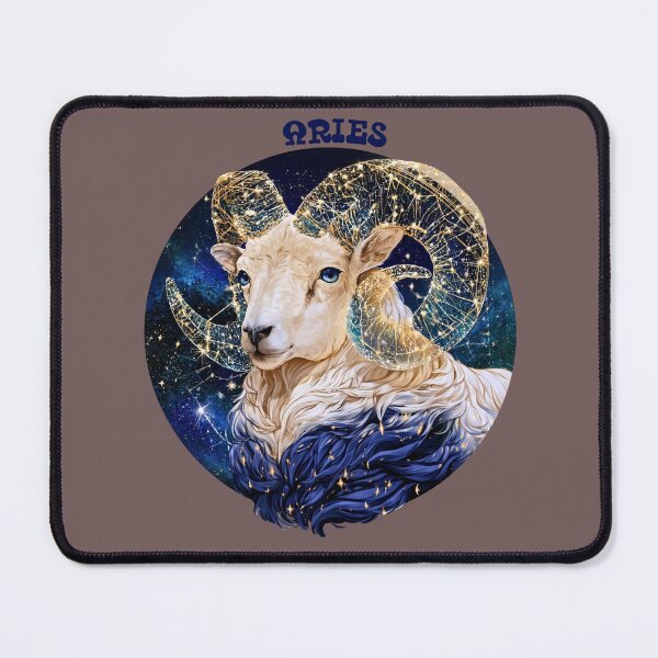 Item preview, Aries Zodiac Ram Astrology Celestial Constellation Gold Navy PNG designed and sold by MythicMood.