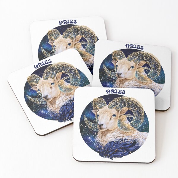 Artikelvorschau, Sternzeichen Widder (Ram) Astrologie Himmelskonstellation Gold Marine PNG entworfen und verkauft von MythicMood.