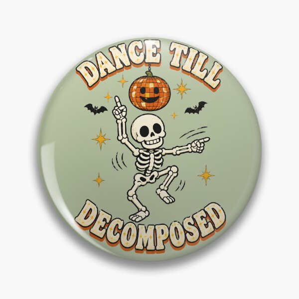 Item preview, Dance Till Decomposed Skeleton Pumpkin Disco Halloween Funny Design designed and sold by  MAD's Recreation Studio.
