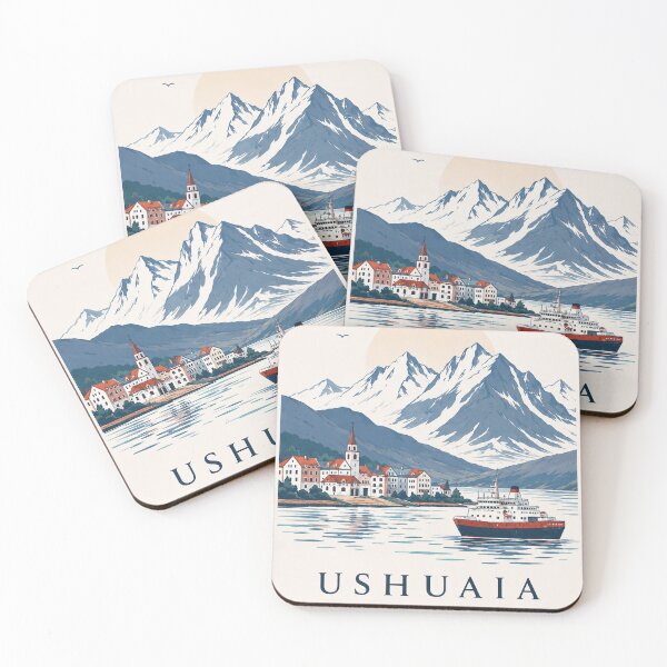 Item preview, Ushuaia Coordinates Poster designed and sold by ChicClicker.