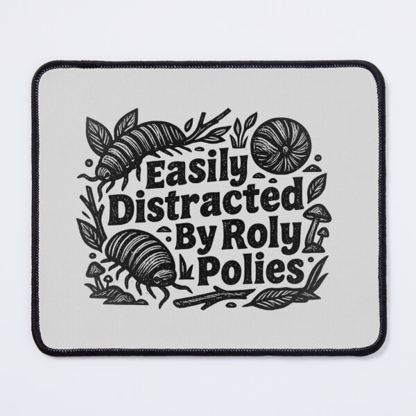 Item preview, Easily Distracted By Roly Polies Funny Isopod Linocut Art designed and sold by MarCinu Art.