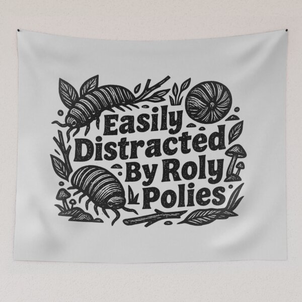 Item preview, Easily Distracted By Roly Polies Funny Isopod Linocut Art designed and sold by MarCinu Art.