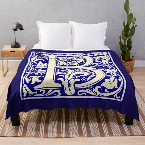 Item preview, William Morris Vintage Letra B Monograma Inicial Azul designed and sold by Jeallan Designs.