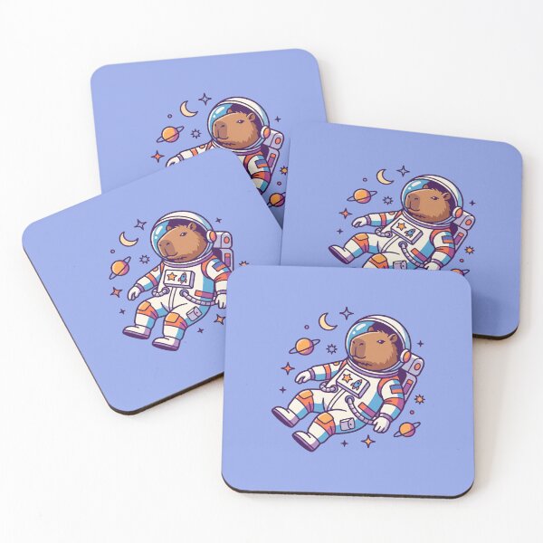 Item preview, Cute Capybara Astronaut Floating In Space Kawaii Art designed and sold by MarCinu Art.