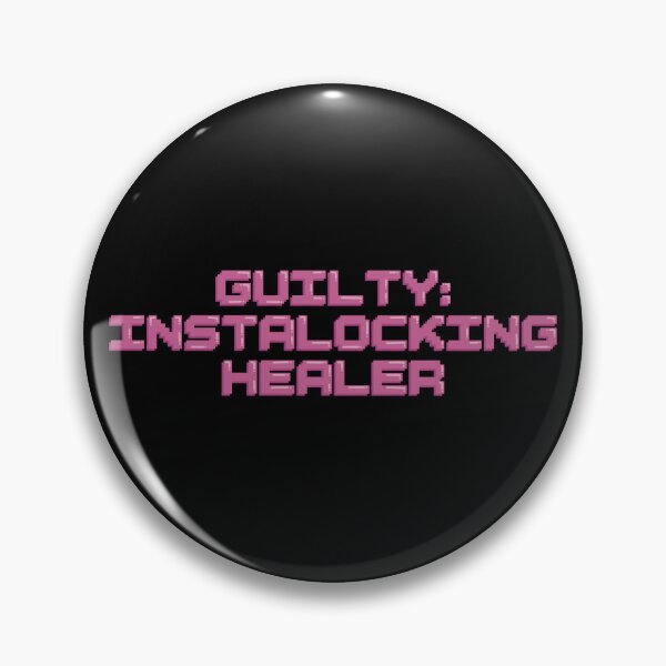 Item preview, Guilty: Instalocking Healer Gaming Quote Pixel Art Decal designed and sold by alexmaushaus.