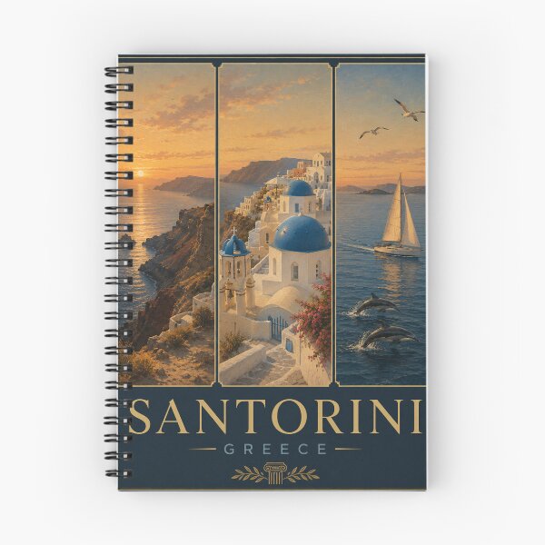 Item preview, Santorini Greece triptych designed and sold by ChicClicker.