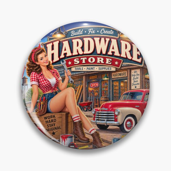 Item preview, Vintage American Hardware Store Retro Poster designed and sold by Normandy Road Heritage.