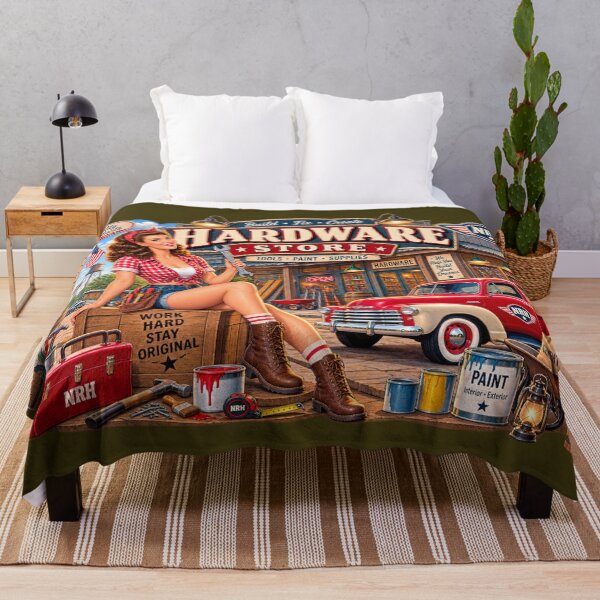 Item preview, Vintage American Hardware Store Retro Poster designed and sold by Normandy Road Heritage.