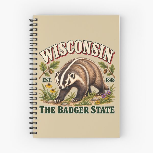 Item preview, Wisconsin Badger State Vintage Wildlife Illustration designed and sold by radiogalaxy.