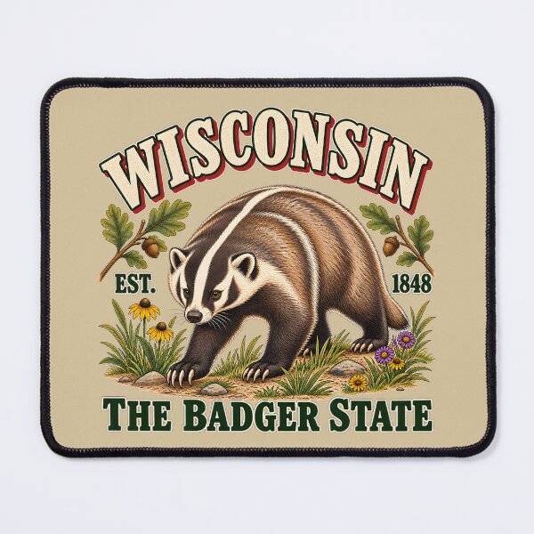 Item preview, Wisconsin Badger State Vintage Wildlife Illustration designed and sold by radiogalaxy.
