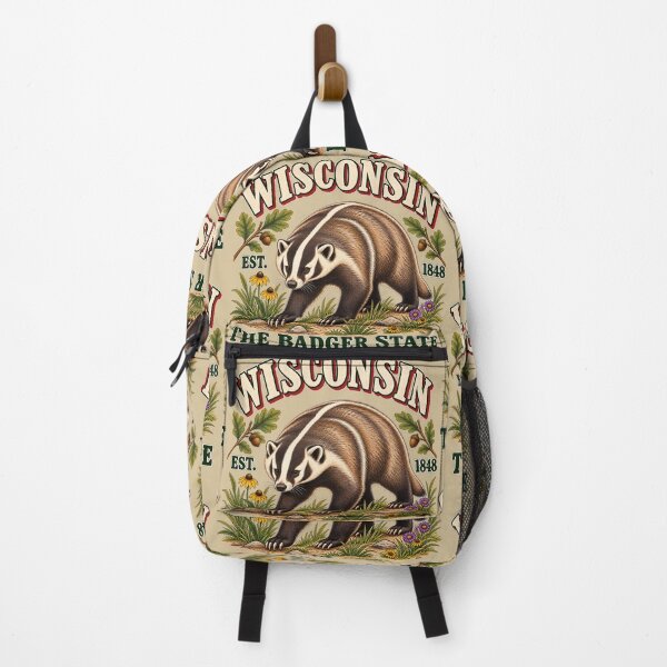 Item preview, Wisconsin Badger State Vintage Wildlife Illustration designed and sold by radiogalaxy.