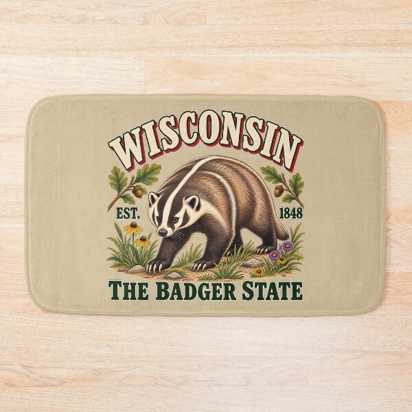 Item preview, Wisconsin Badger State Vintage Wildlife Illustration designed and sold by radiogalaxy.