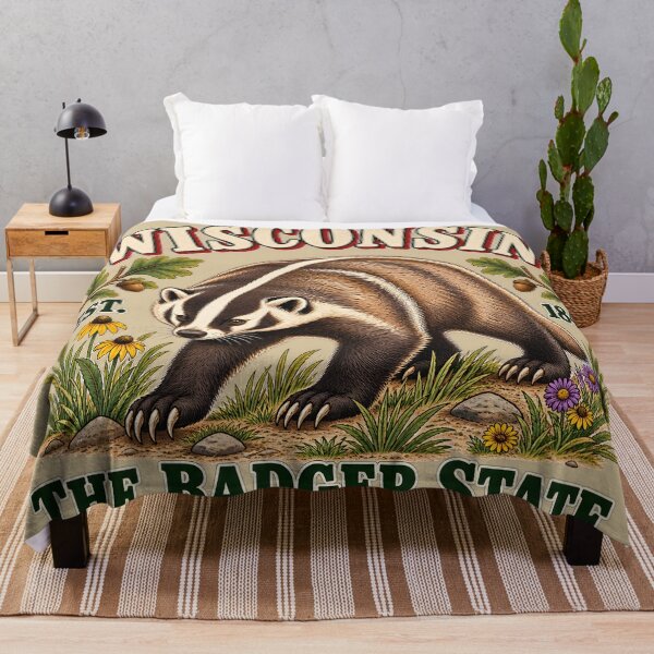 Item preview, Wisconsin Badger State Vintage Wildlife Illustration designed and sold by radiogalaxy.