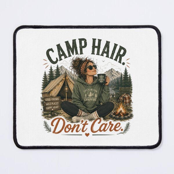 Item preview, Camp Hair. Don’t Care. designed and sold by Side Quest Co..