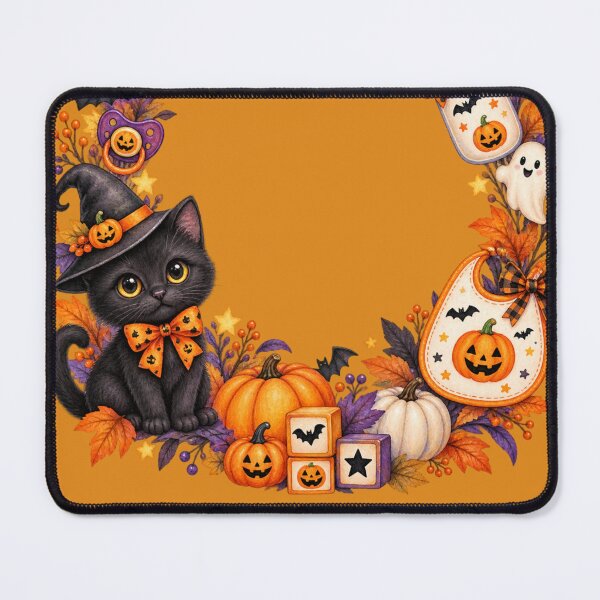 Item preview, Halloween Black Cat Pumpkin Baby Fall designed and sold by Artbymonika.