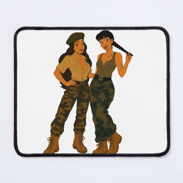 Item preview, Military Pin-Up Girls – Retro Cartoon Army Duo designed and sold by Hollow Moon Studios..