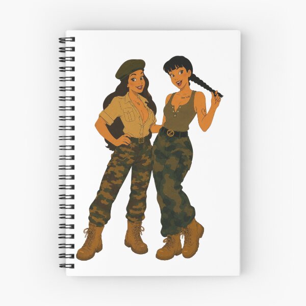Item preview, Military Pin-Up Girls – Retro Cartoon Army Duo designed and sold by  Hollow Moon Studios..