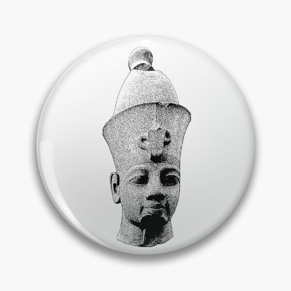 Item preview, Pen and ink sketch of a granite head of an ancient egyptian  pharaoh designed and sold by stevepaint.
