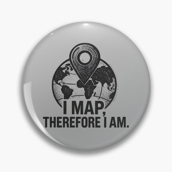 Item preview, I Map Therefore I Am Funny Cartography GIS Block Print Globe designed and sold by MarCinu Art.