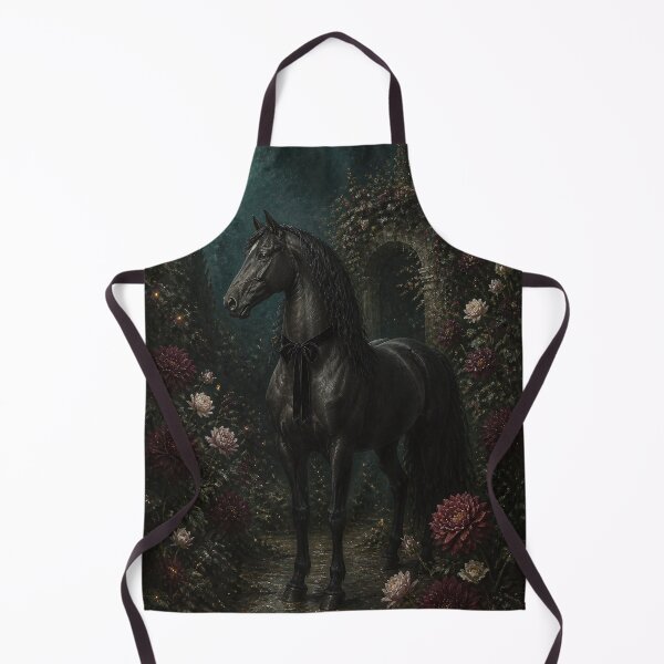 Item preview, Black Horse with Dahlias and Ivy designed and sold by The-Art-of-D.