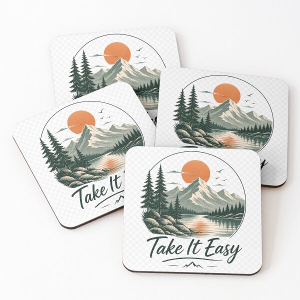 Item preview, Take It Easy Mountain Lake – Minimalist Nature Design designed and sold by RedaSouq.