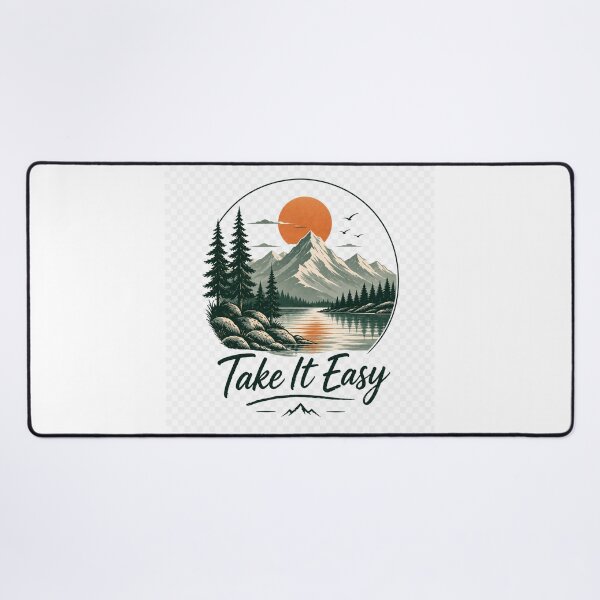 Item preview, Take It Easy Mountain Lake – Minimalist Nature Design designed and sold by RedaSouq.