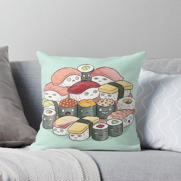 Item preview, Cute Sushi Pile Kawaii Japanese Food Illustration designed and sold by DuckOddity.