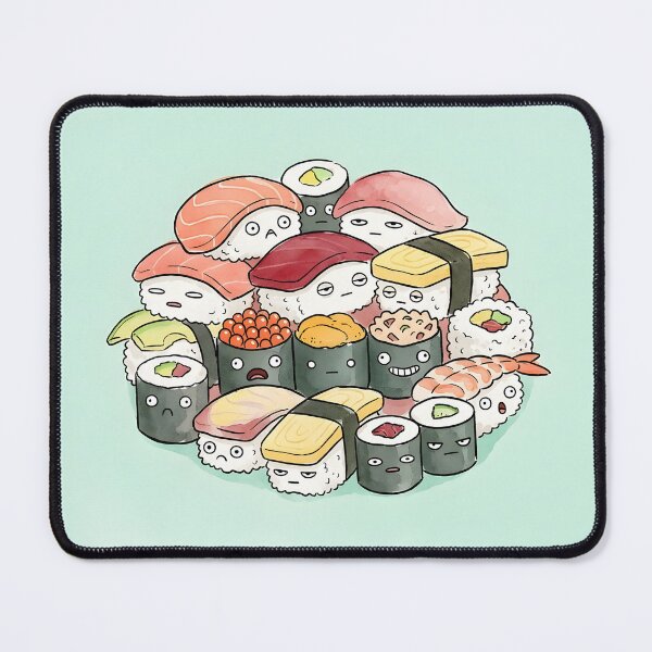 Item preview, Cute Sushi Pile Kawaii Japanese Food Illustration designed and sold by DuckOddity.