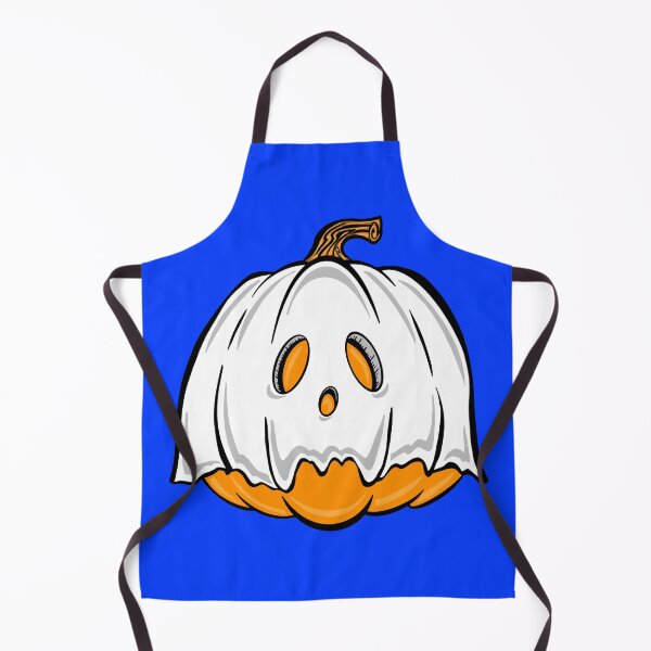 Item preview, Orange Pumpkin Ghost With blue background designed and sold by missmann.