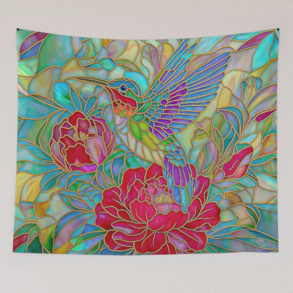 Item preview, Hummingbird Among Blooming Flowers designed and sold by MargaretWiktor.