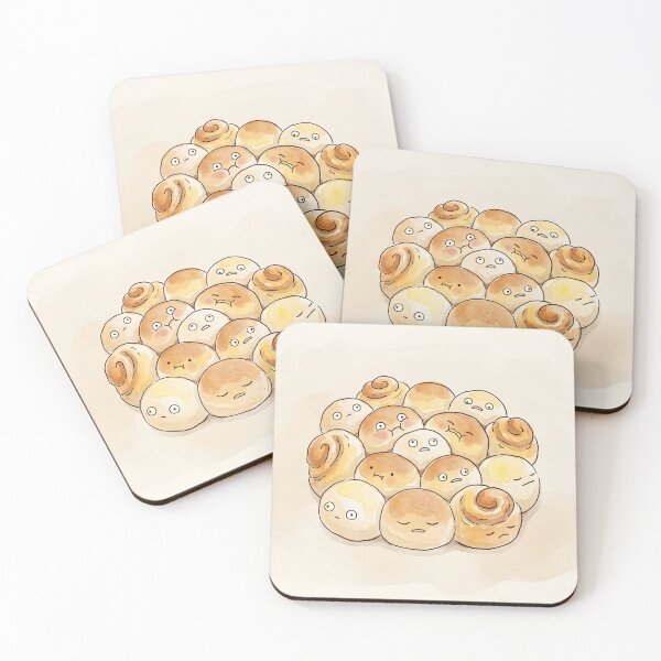 Item preview, Cute Fluffy Bread Rolls Kawaii Bakery Illustration designed and sold by DuckOddity.