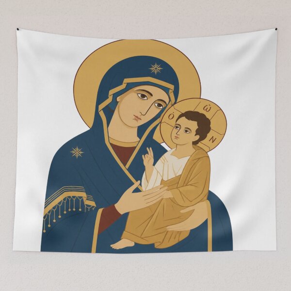 Item preview, Virgin Mary and Child – Sacred Christian Icon Religious Art designed and sold by Sheen-designs.