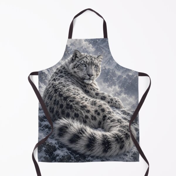 Item preview, Snow Leopard Resting in Snowy Mountains | Winter Wildlife Art designed and sold by ManJiangHong.