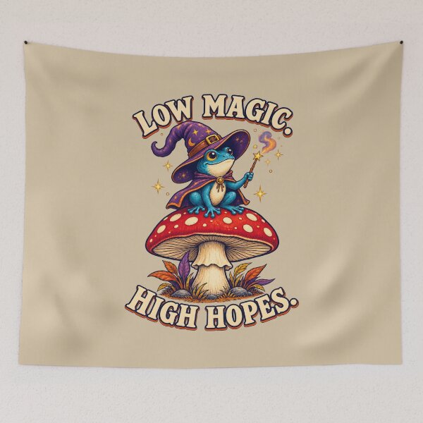 Item preview, Low Magic, High Hopes – Cute Frog Wizard designed and sold by VioVibe.