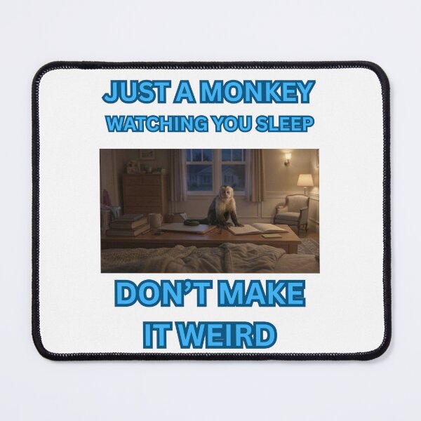 Item preview, just a monkey watching you sleep.... don't make it weird designed and sold by Goode-sense2025.