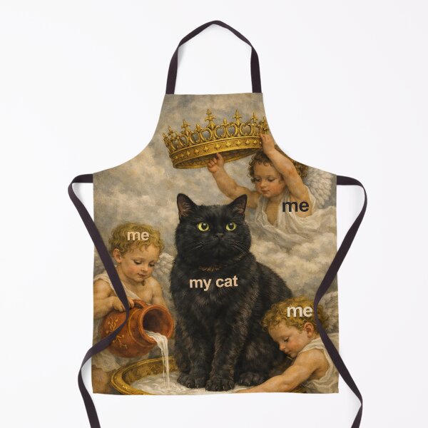 Item preview, Crowned Cat Meme – Guardian Angels Spoiling the King designed and sold by BlackCat Vibe.
