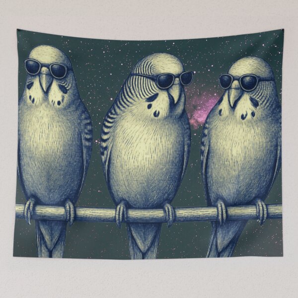 Item preview, Rad Space Parakeets designed and sold by darametzgerart.