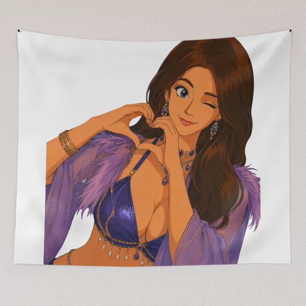 Item preview, Purple Burlesque Pin-Up – Retro Cartoon Showgirl designed and sold by  Hollow Moon Studios..