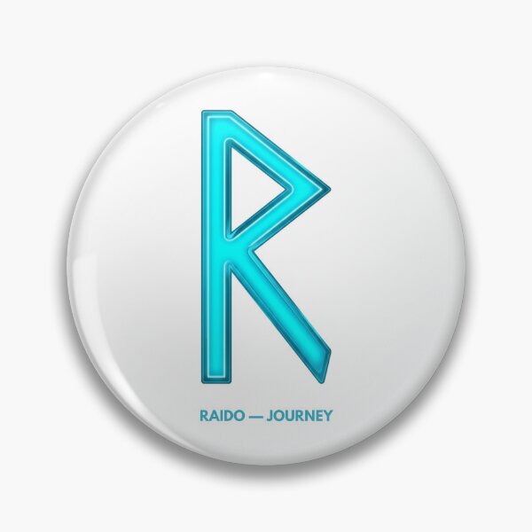 Item preview, Norse Raido Rune Journey Symbol Neon Glow designed and sold by CalmFrameArt.