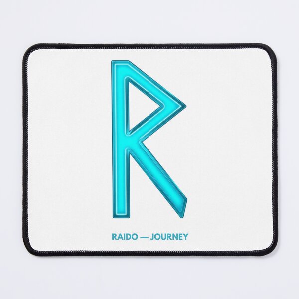 Item preview, Norse Raido Rune Journey Symbol Neon Glow designed and sold by CalmFrameArt.